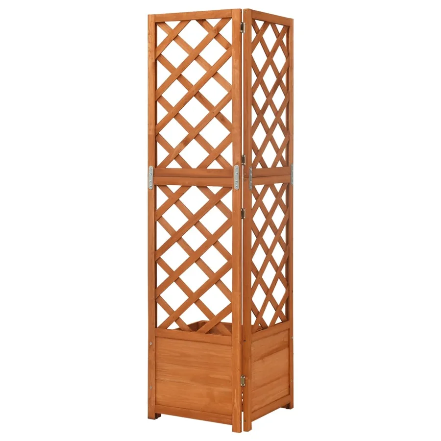 Jardinière d'angle en treillis 40x40x150cm Bois de sapin massif - 3