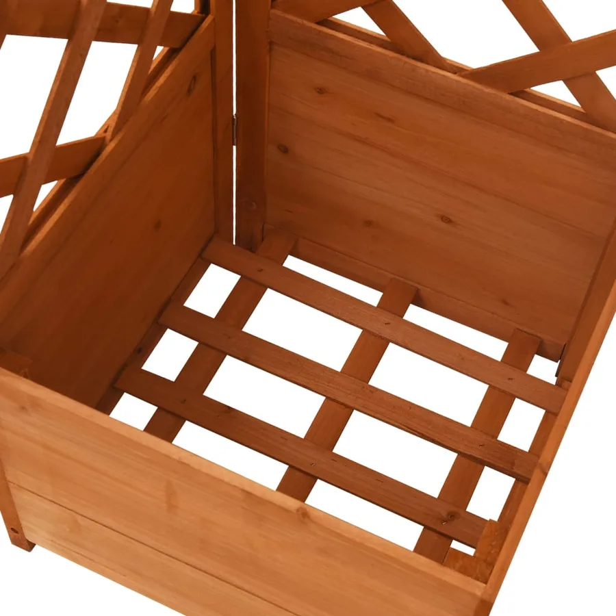 Jardinière d'angle en treillis 40x40x150cm Bois de sapin massif - 4