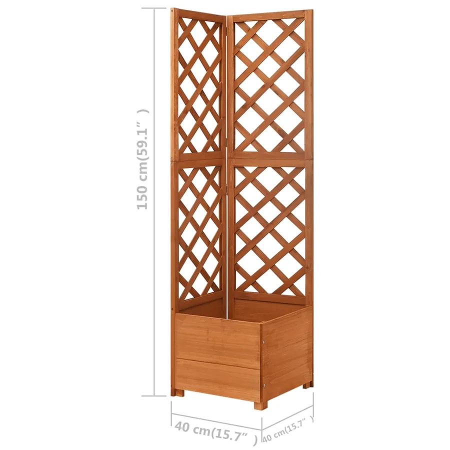 Jardinière d'angle en treillis 40x40x150cm Bois de sapin massif - 6
