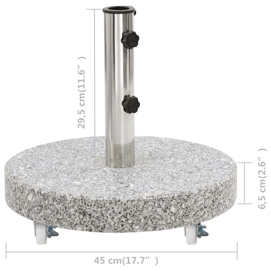 Socle de parasol Granite 30 kg Rond Gris - 7