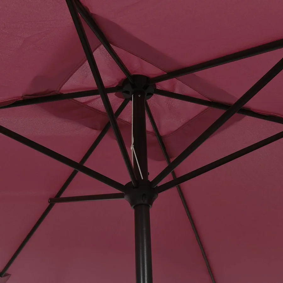 Parasol d'extérieur avec mât en métal 300x200 cm rouge bordeaux - 5