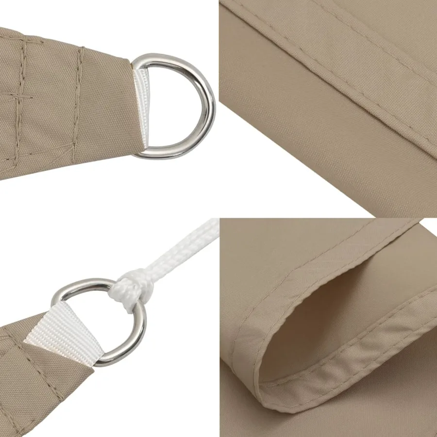Voile de parasol tissu oxford triangulaire 5x7x7 m taupe - 7