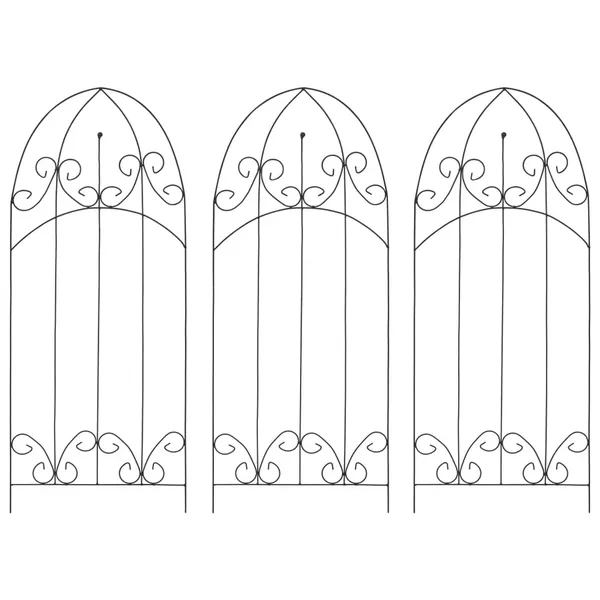 Supports pour plantes grimpantes 3 pcs Noir 40x100 cm Fer