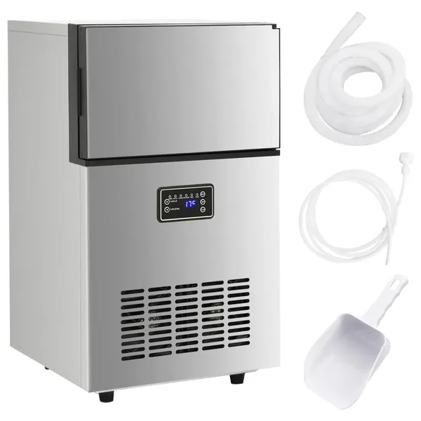 Appareil à glaçons argenté 45 kg / 24 h