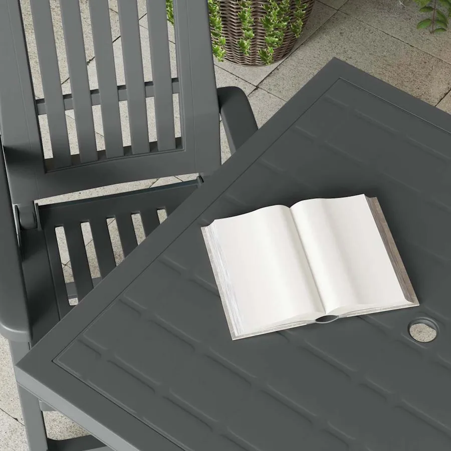 Table de jardin Anthracite 80x75x72 cm Plastique - 4