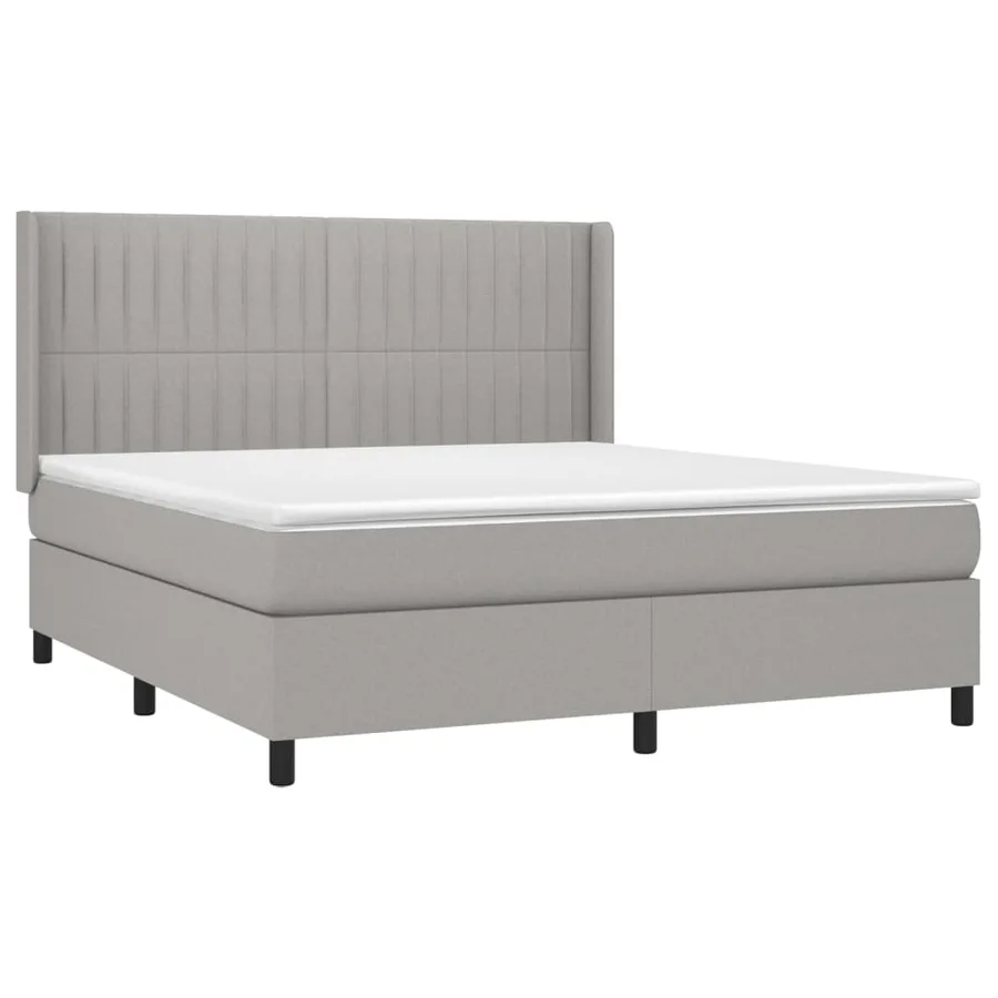 Sommier à lattes de lit matelas LED Gris clair 180x200 cm Tissu - 4