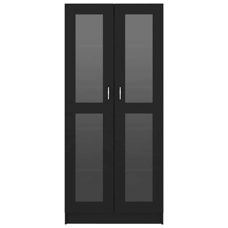 Armoire à vitrine Noir 82,5x30,5x185 cm Bois d’ingénierie - 5