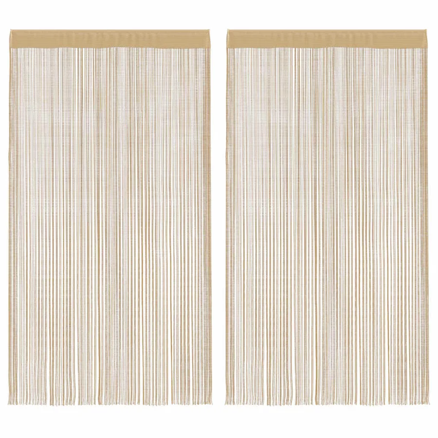 Rideau en fils 2 pcs 140 x 250 cm Beige