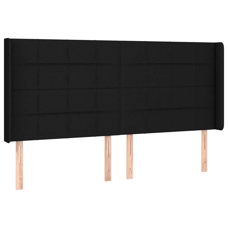 Tête de lit à LED Noir 183x16x118/128 cm Tissu - 3