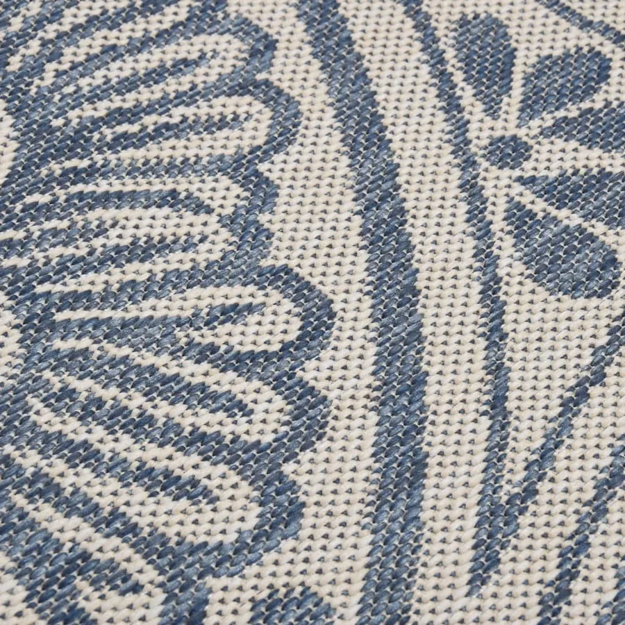 Tapis à tissage plat d'extérieur 160x230 cm Motif bleu - 5