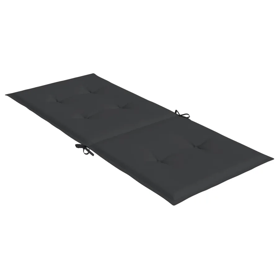 Coussins de chaise de jardin à dossier haut lot de 6 noir tissu - 6