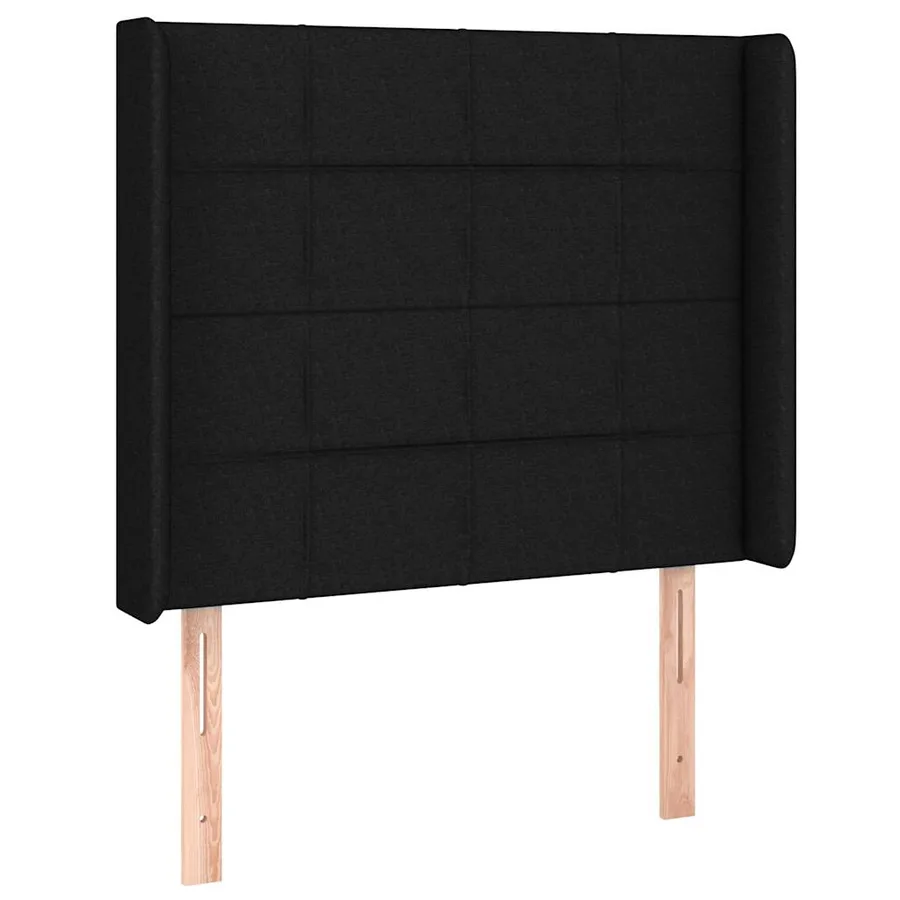 Sommier à lattes de lit matelas et LED Noir 90x190 cm Tissu - 7