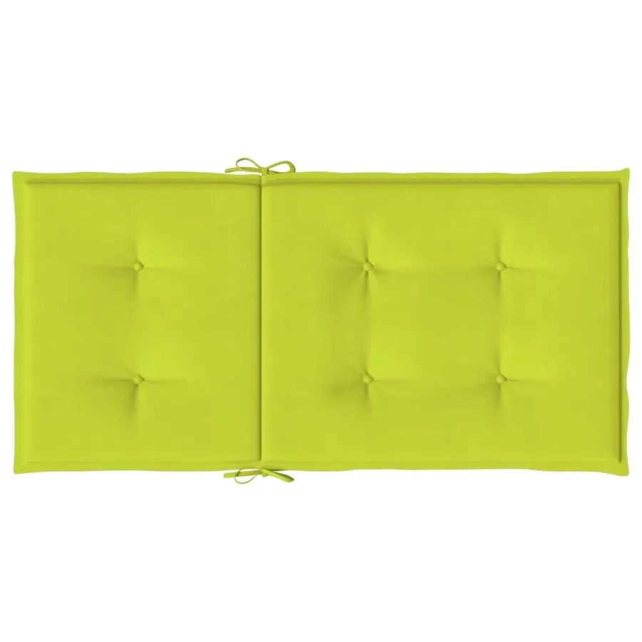 Coussins de chaise de jardin à dossier bas lot de 4 vert vif - 6