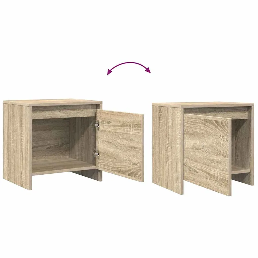 Table de chevet chêne sonoma 45x34x44,5 cm bois d'ingénierie - 9