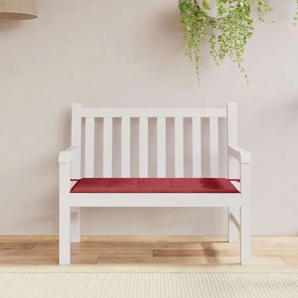 Coussin de banc de jardin rouge bordeaux 120x50x3 cm