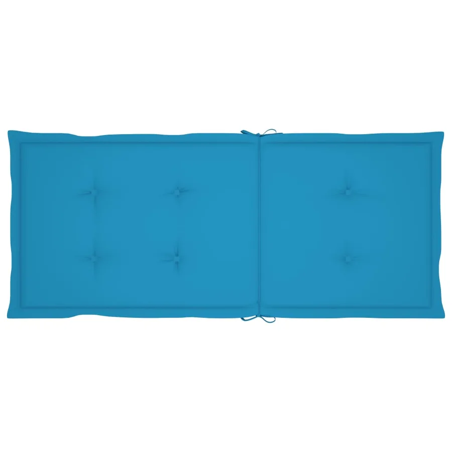 Chaises de jardin lot de 4 avec coussins bleu Bois teck solide - 8