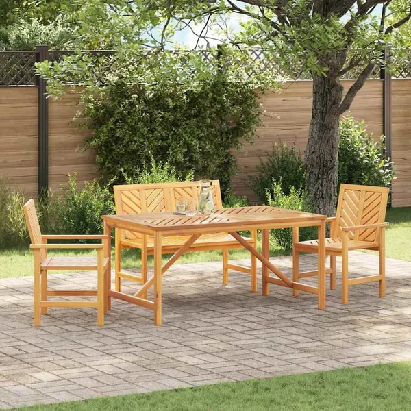 Ensemble de salle à manger pour jardin 4 pc Marron