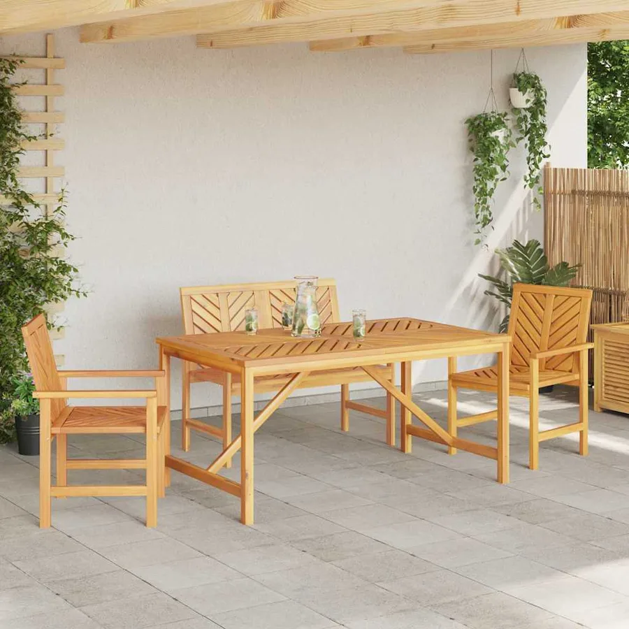 Ensemble de salle à manger pour jardin 4 pc Marron - 4