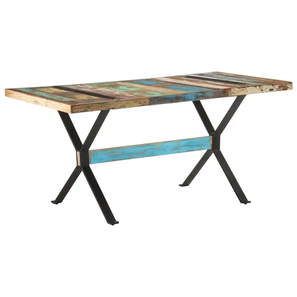 Table de salle à manger 160x80x76cm Bois de récupération massif