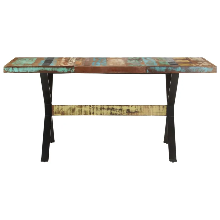Table de salle à manger 160x80x76cm Bois de récupération massif - 2