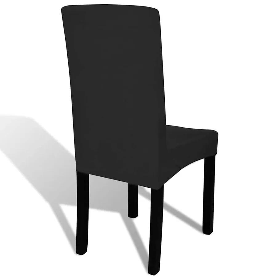 Housses extensibles de chaise 6 pcs Noir - 4