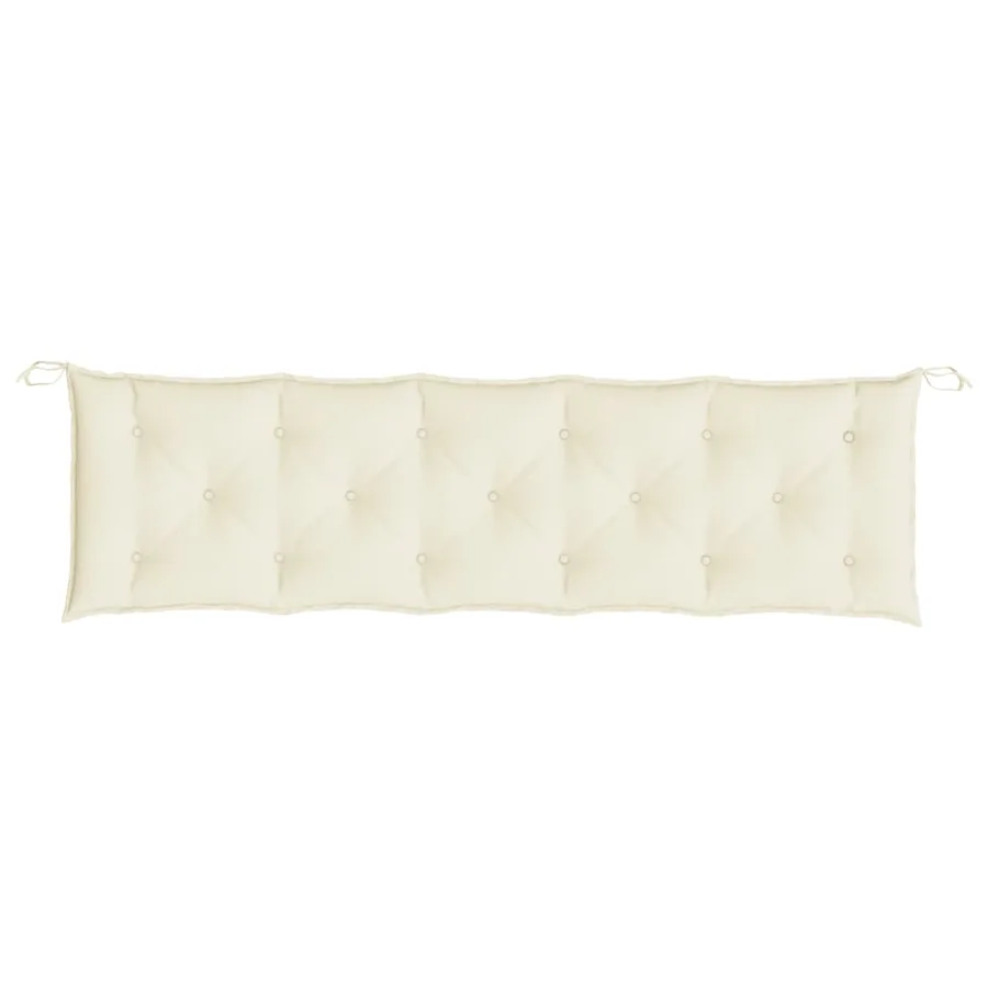 Coussin de banc de jardin blanc crème 180x50x7 cm tissu oxford - 4