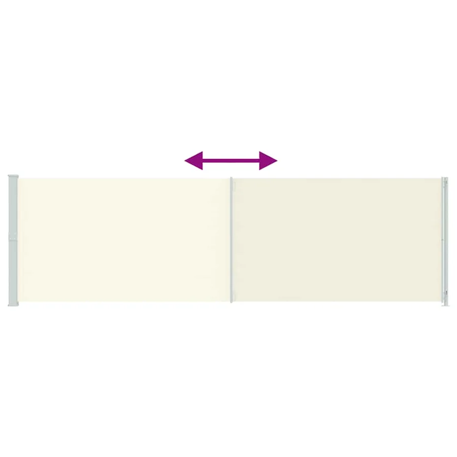 Auvent latéral rétractable de patio 180x600 cm Crème - 7