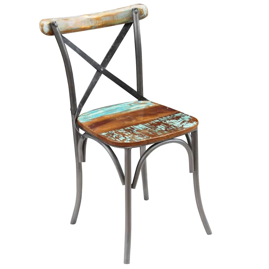Chaises à manger lot de 6 bois de récupération massif - 6