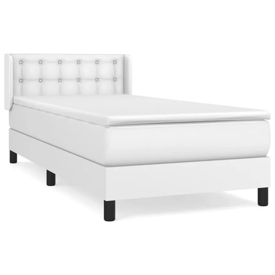 Sommier à lattes de lit avec matelas Blanc 90x190 cm Similicuir - 2