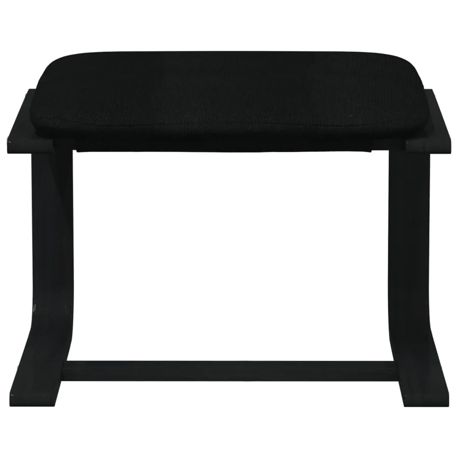 Repose-pied Noir 51x41x40 cm Tissu - 4