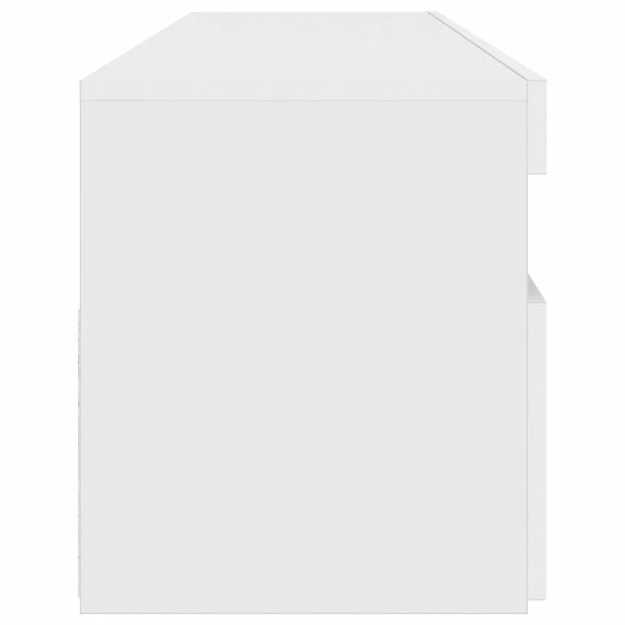 Meuble TV avec lumières LED blanc brillant 90x35x40 cm - 10