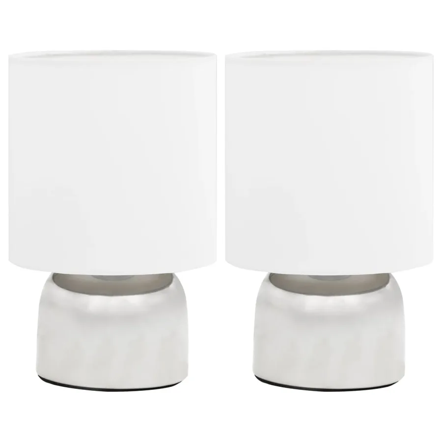 Lampes de table 2 pcs Bouton tactile Blanc E14 - 2