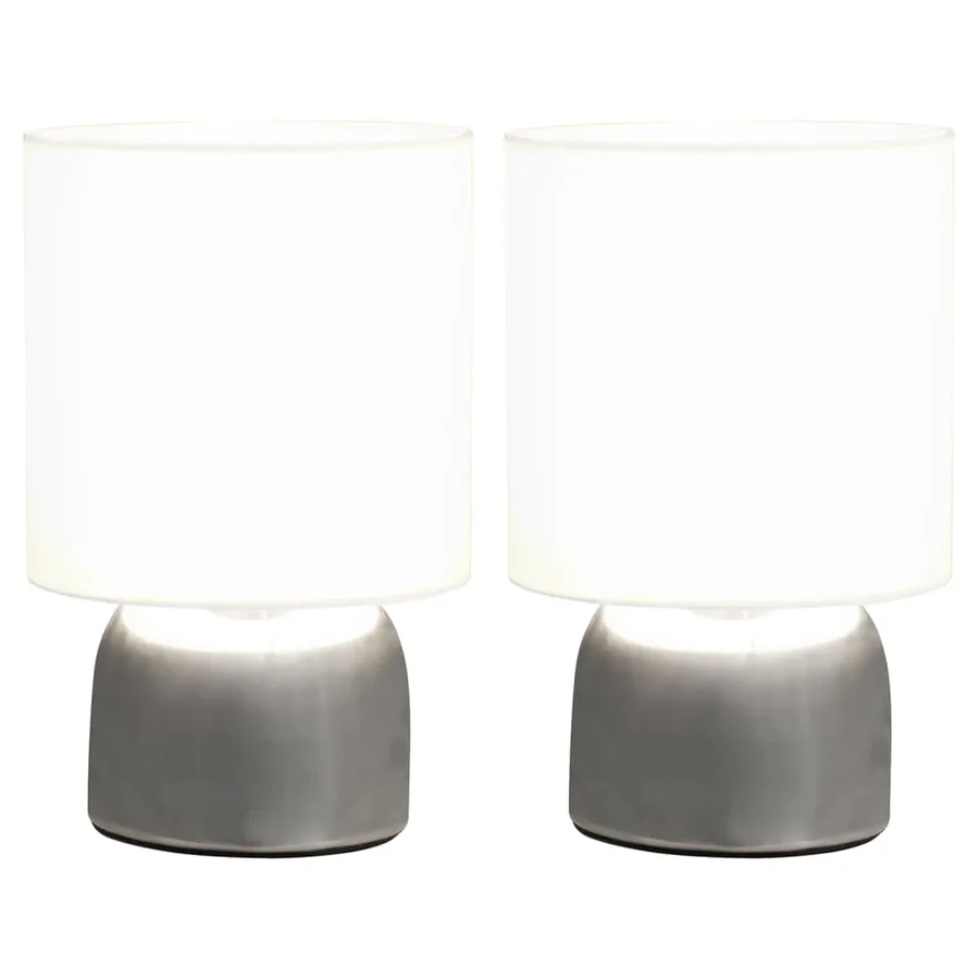 Lampes de table 2 pcs Bouton tactile Blanc E14 - 3