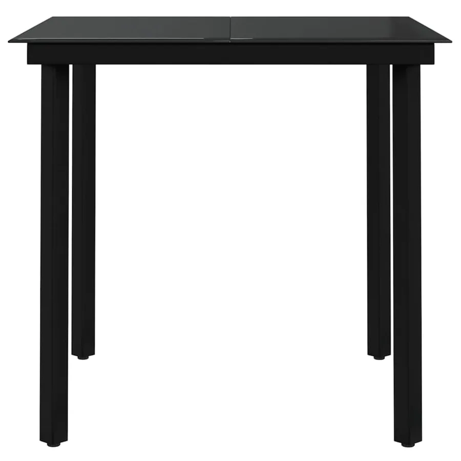 Ensemble à manger de jardin 5 pcs Gris et noir - 4
