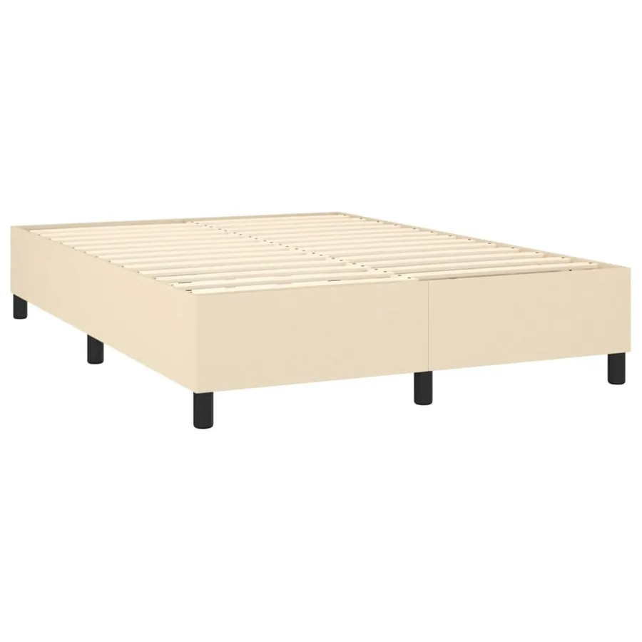 Sommier à lattes de lit avec matelas Crème 140x200 cm Tissu - 4