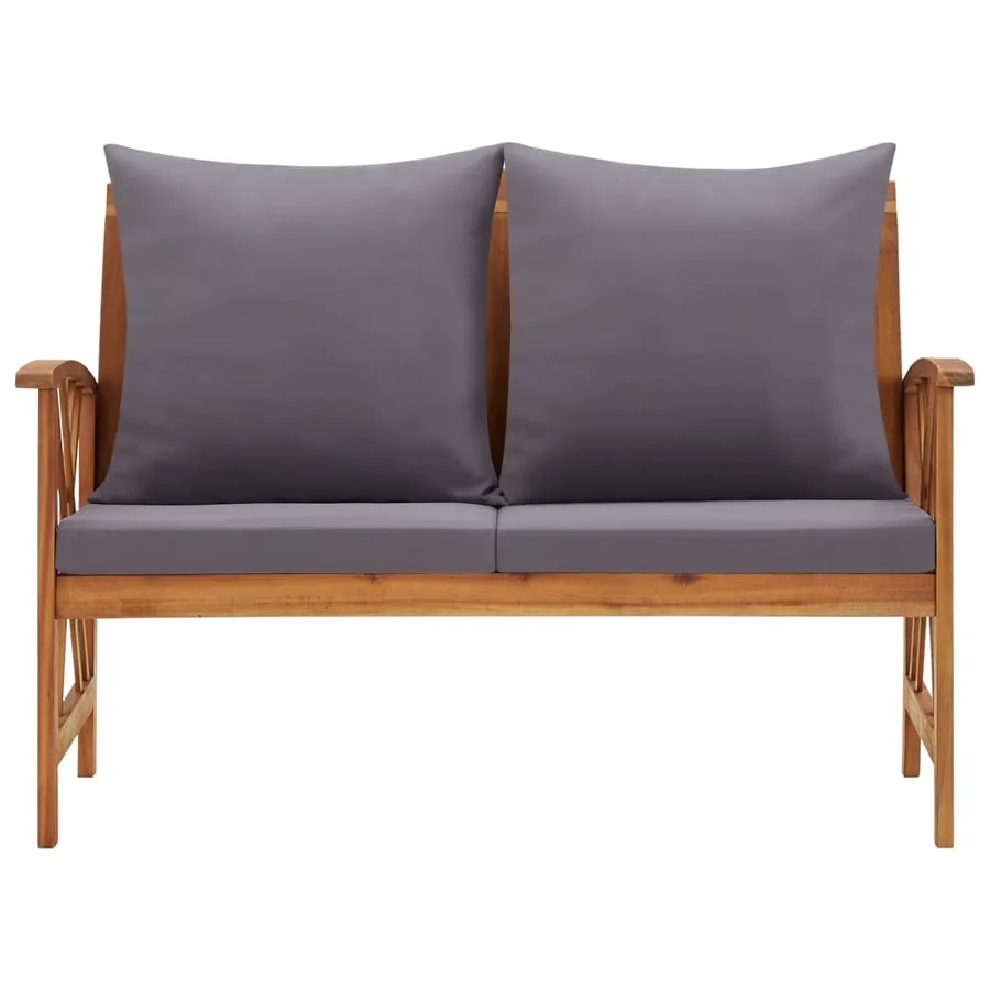 Banc de jardin avec coussins 119 cm Bois solide d'acacia - 2