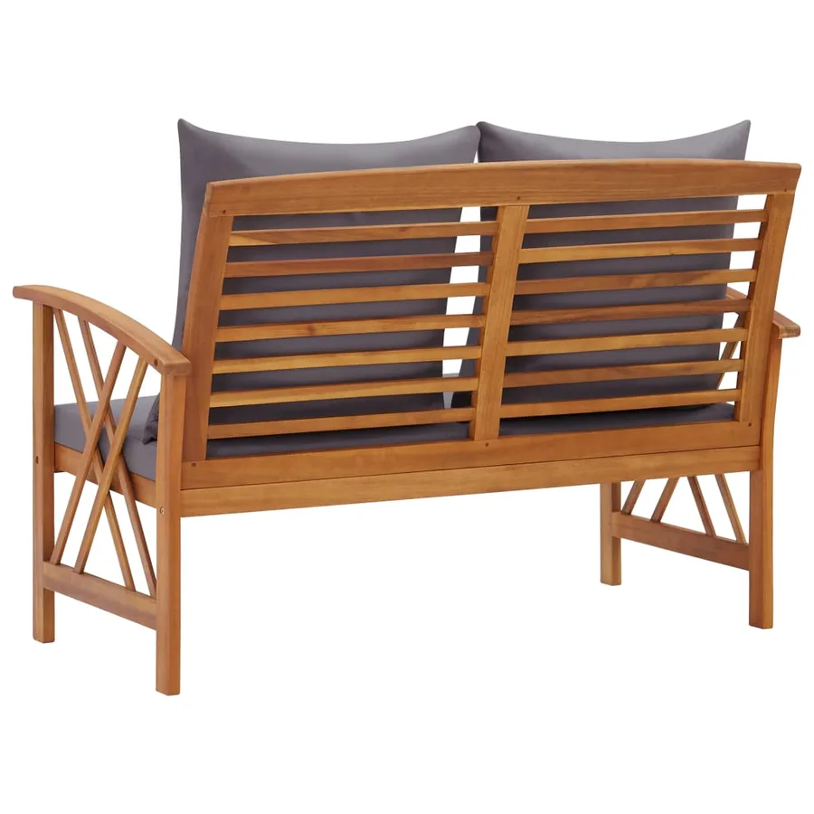 Banc de jardin avec coussins 119 cm Bois solide d'acacia - 4