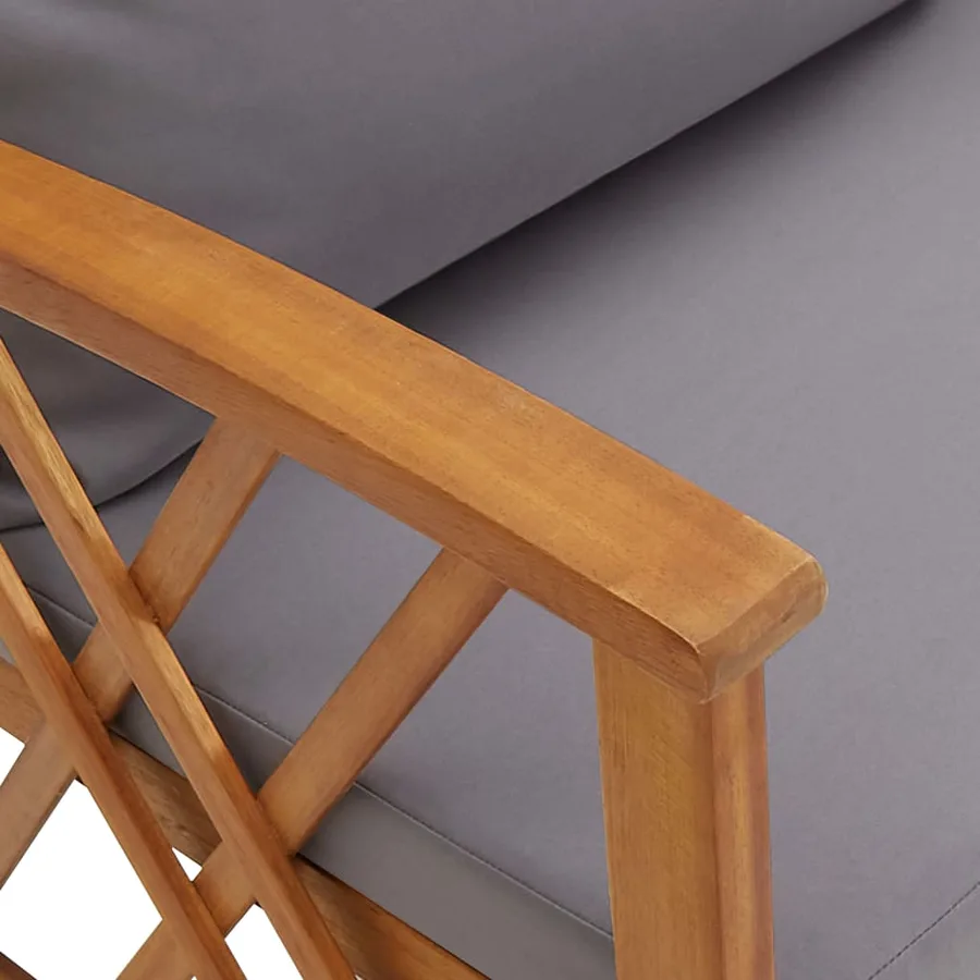 Banc de jardin avec coussins 119 cm Bois solide d'acacia - 6