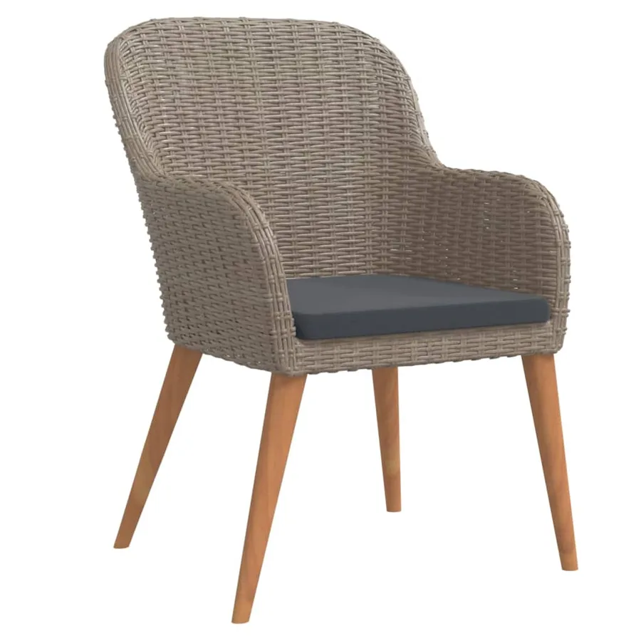 Ensemble à manger de jardin avec coussins 3 pcs marron - 3