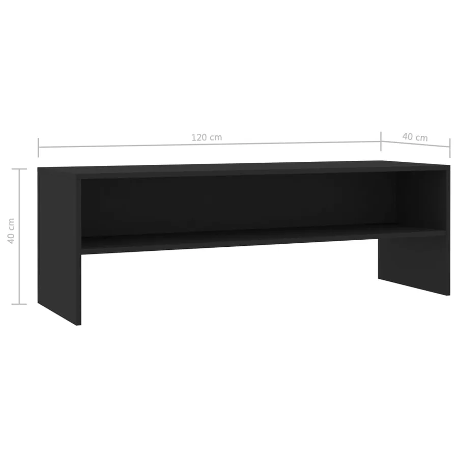 Meuble TV Noir 120x40x40 cm Bois d'ingénierie - 6
