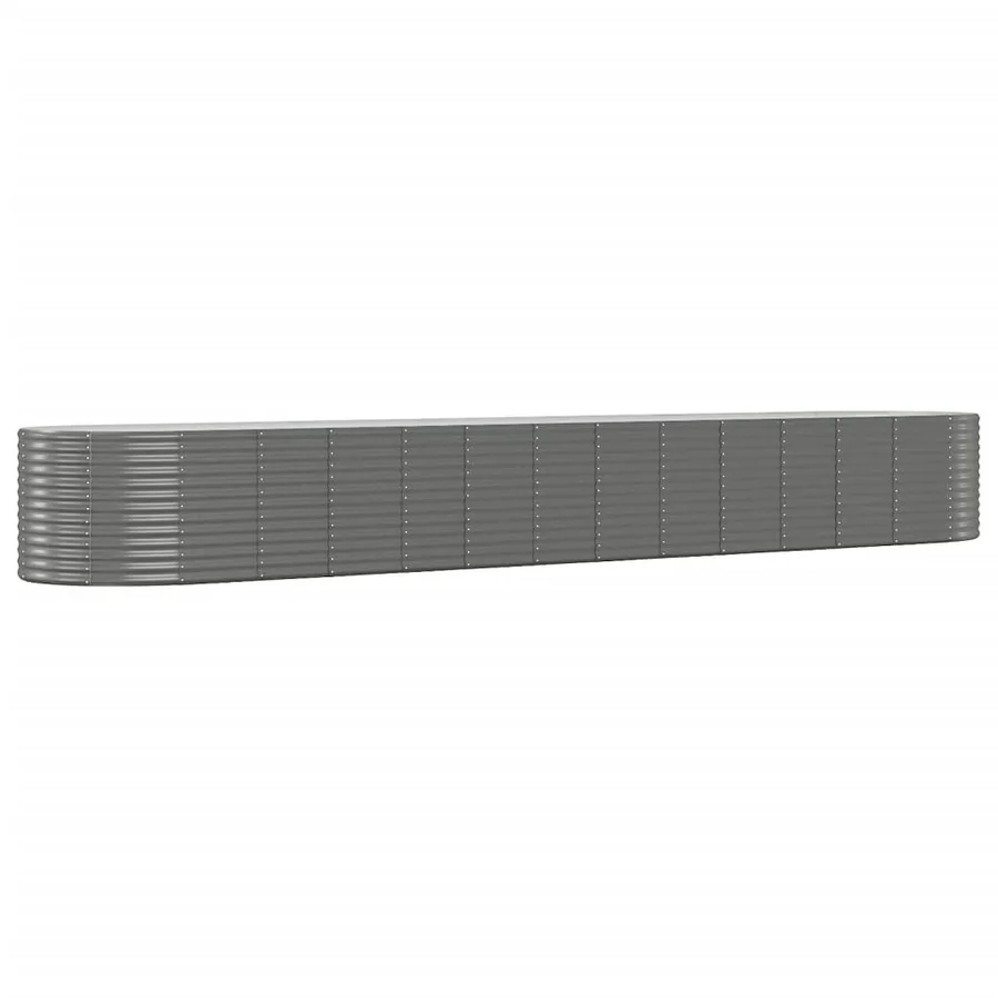 Lit surélevé de jardin Gris 554x100x68cm Acier enduit de poudre - 2
