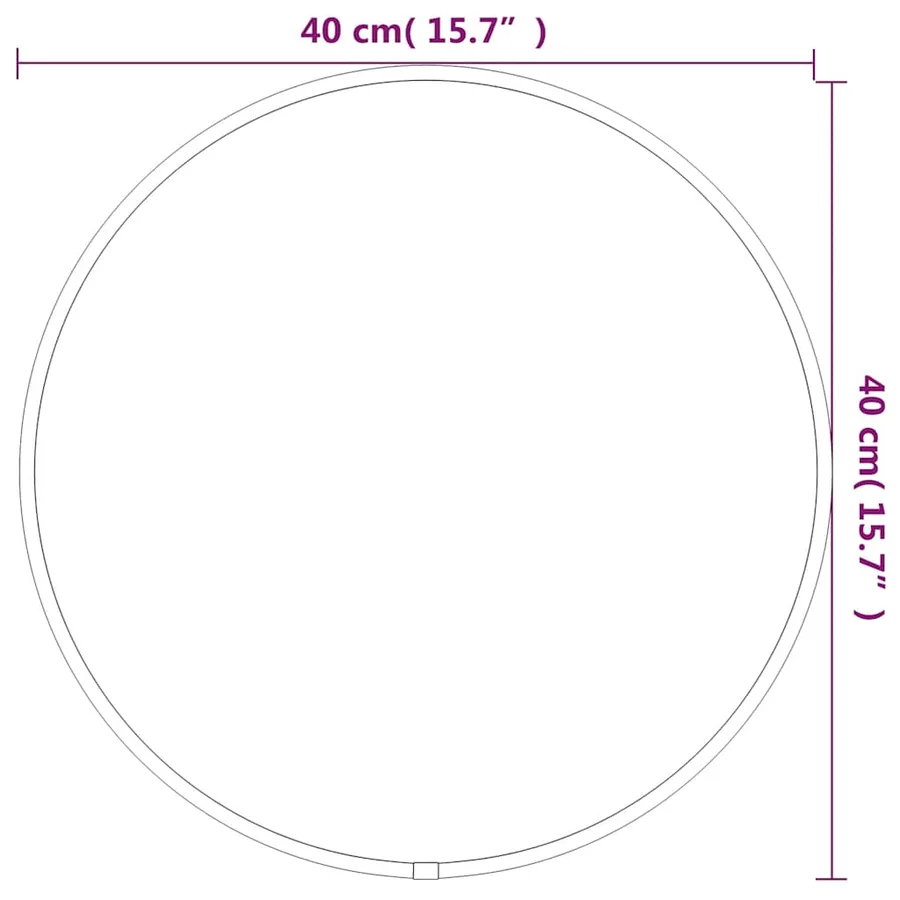 Miroir mural Noir Ø 40 cm Rond - 6