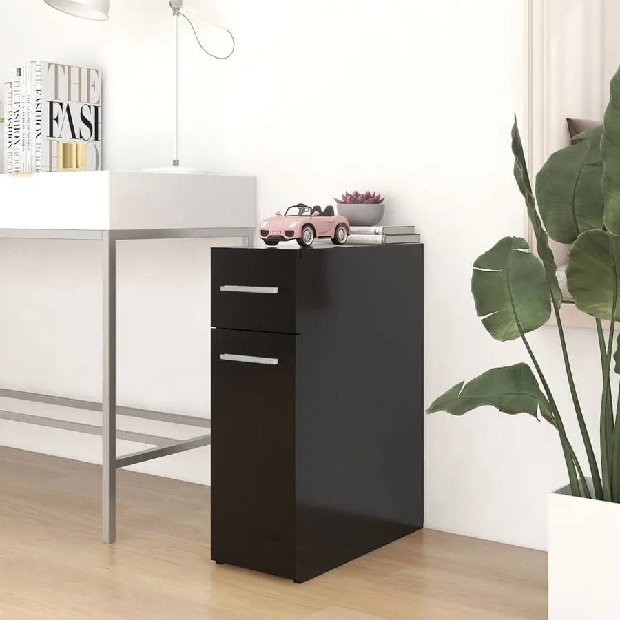 Armoire d'apothicaire Noir 20x45,5x60 cm Bois d’ingénierie