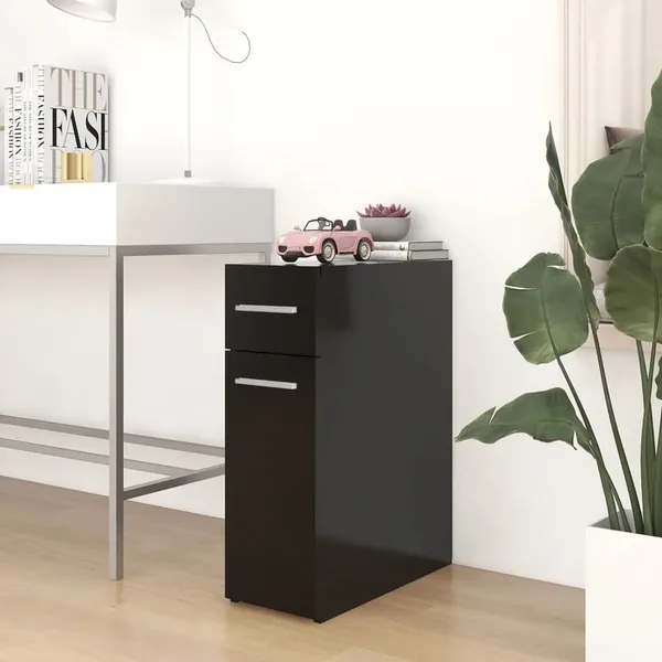 Armoire d'apothicaire Noir 20x45,5x60 cm Bois d’ingénierie