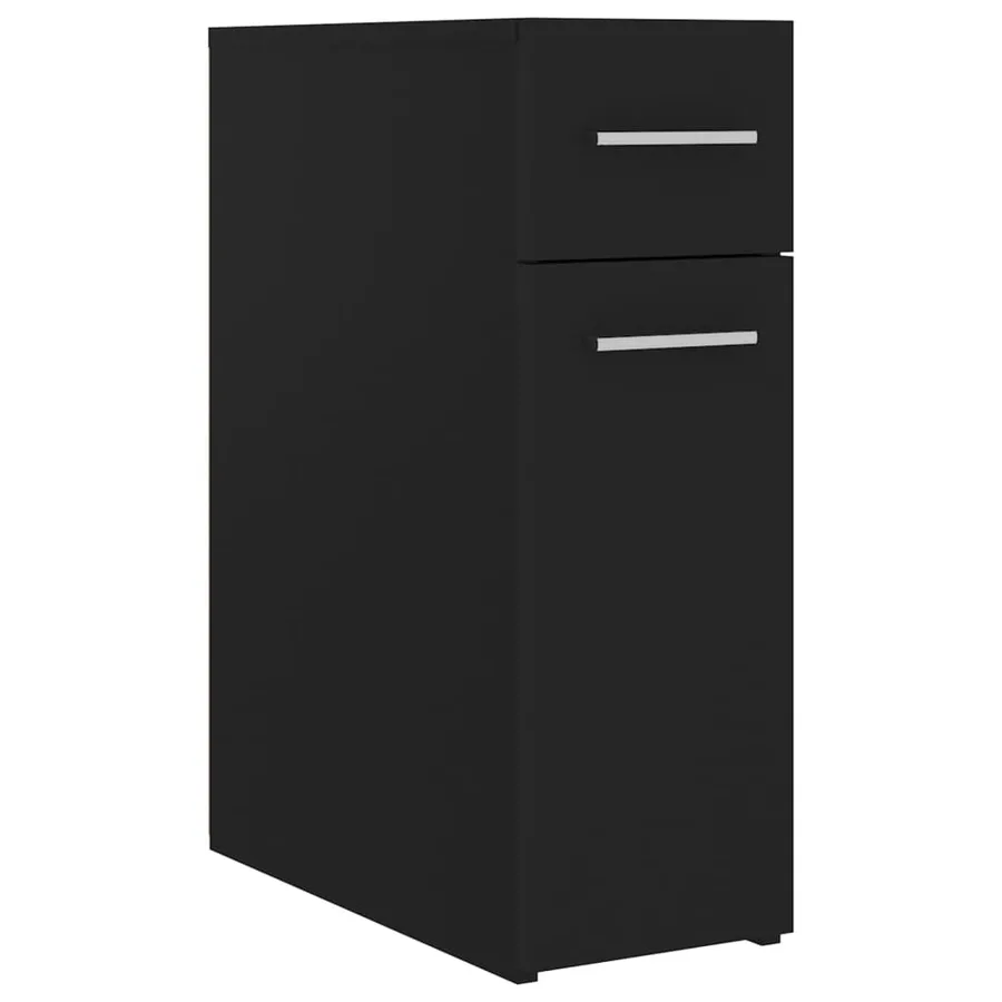 Armoire d'apothicaire Noir 20x45,5x60 cm Bois d’ingénierie - 2