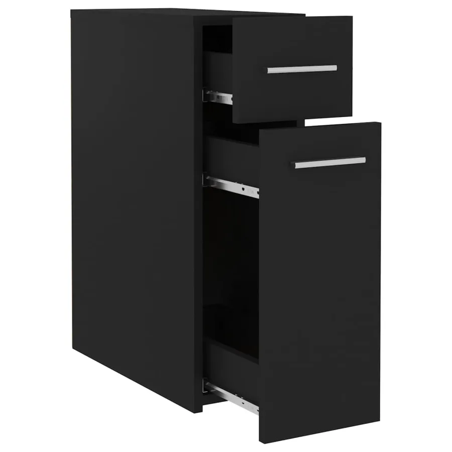 Armoire d'apothicaire Noir 20x45,5x60 cm Bois d’ingénierie - 5