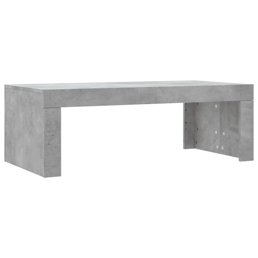 Table basse gris béton 102x50x36 cm bois d'ingénierie - 2