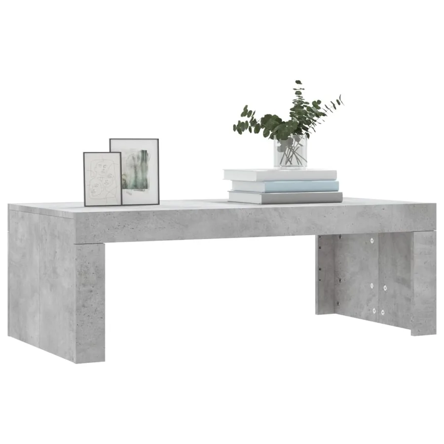 Table basse gris béton 102x50x36 cm bois d'ingénierie - 3