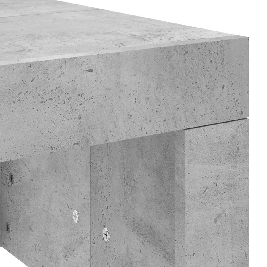 Table basse gris béton 102x50x36 cm bois d'ingénierie - 7