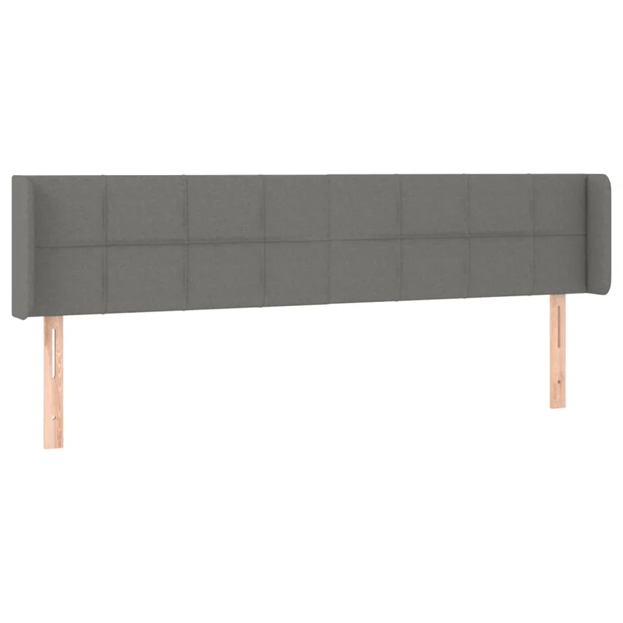 Tête de lit avec oreilles Gris foncé 183x16x78/88 cm Tissu - 2